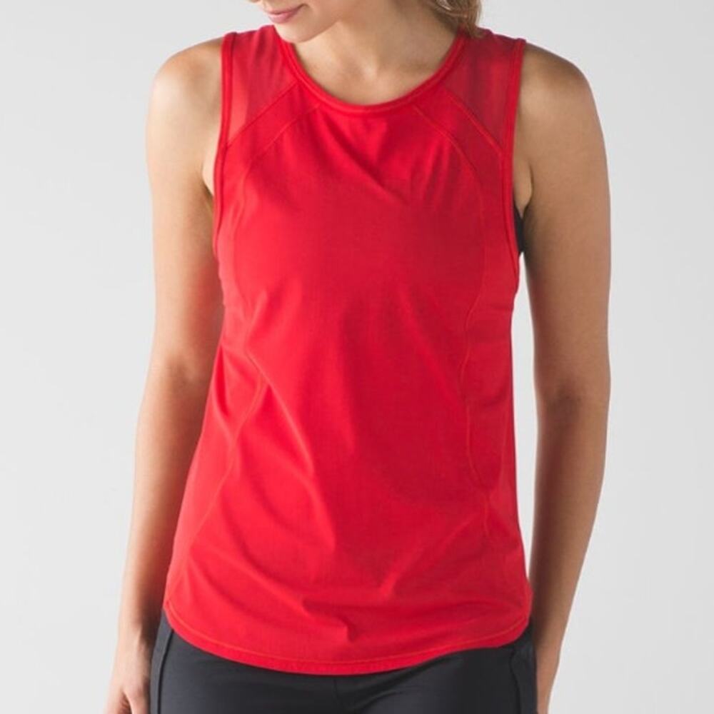 Lululemon Sculpt tank true red first release UPF 50+ sun protection athletic
